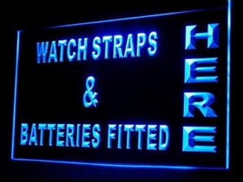 OPEN Watch Straps Batteries LED Neon Sign
